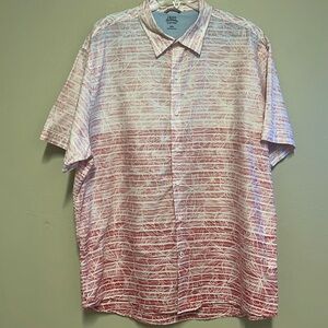 Izod Saltwater Relaxed Classics pink ombré floral button down shirt